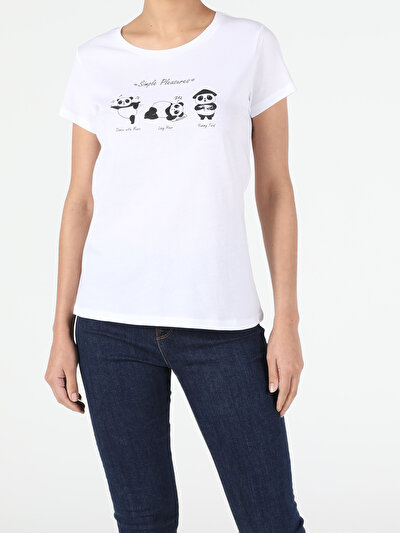 Image de T-shirt À Manches Courtes Blanc Regular Fit  Femme