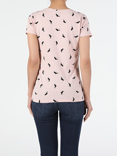 Image de T-shirt À Manches Courtes Rose Slim Fit Femme