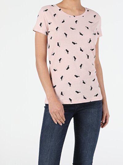 Image de T-shirt À Manches Courtes Rose Slim Fit Femme