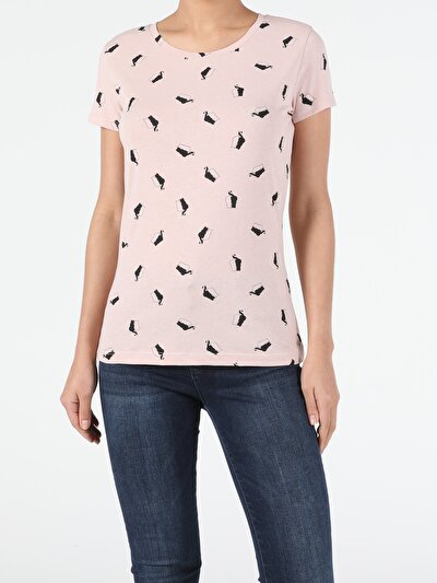 Image de T-shirt À Manches Courtes Rose Slim Fit  Femme