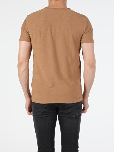 Image de T-shirt À Manches Courtes Marron Classic Fit Homme
