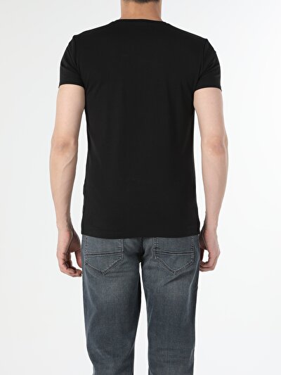 Image de T-shirt À Manches Courtes Noir Slim Fit Homme