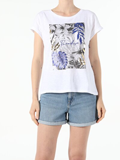 Image de T-shirt À Manches Courtes Blanc Regular Fit  Femme