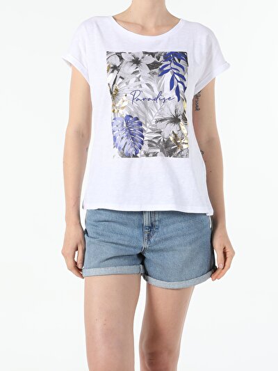 Image de T-shirt À Manches Courtes Blanc Regular Fit  Femme