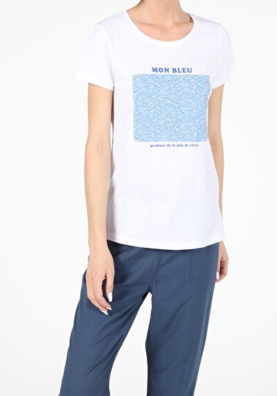 Image de T-shirt À Manches Courtes Blanc Regular Fit Femme