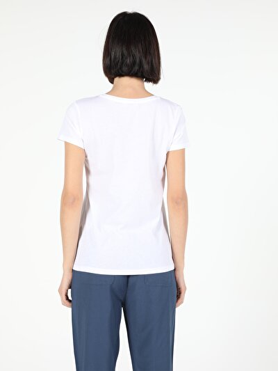 Image de T-shirt À Manches Courtes Blanc Regular Fit Femme