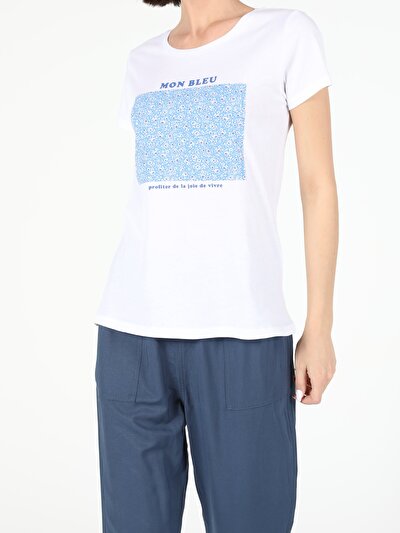 Image de T-shirt À Manches Courtes Blanc Regular Fit Femme