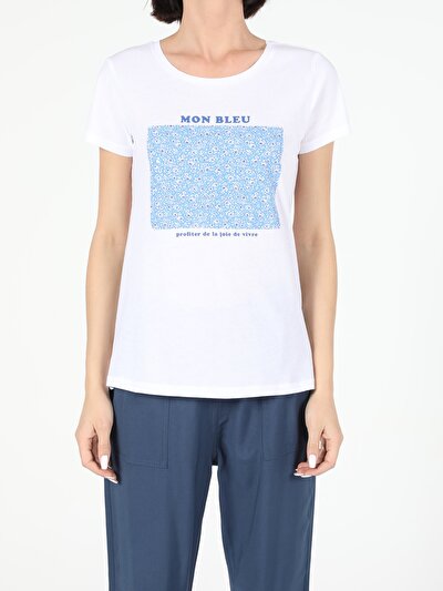 Image de T-shirt À Manches Courtes Blanc Regular Fit  Femme