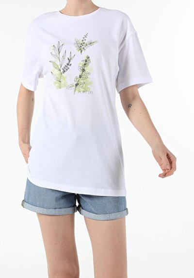 Image de T-shirt À Manches Courtes Blanc Comfort Fit Femme