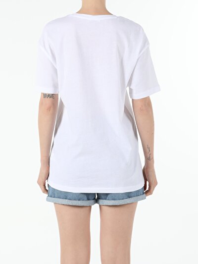 Image de T-shirt À Manches Courtes Blanc Comfort Fit Femme