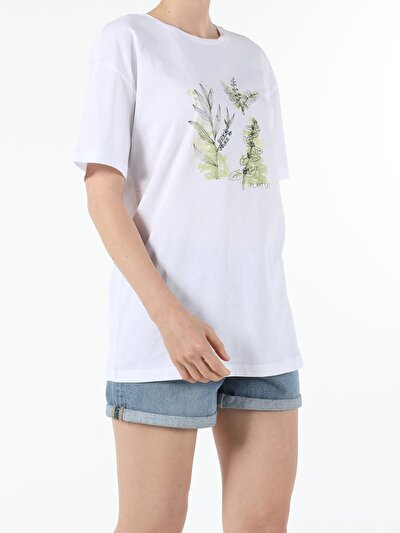 Image de T-shirt À Manches Courtes Blanc Comfort Fit  Femme