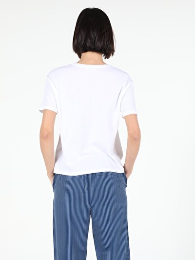 Image de T-shirt À Manches Courtes Blanc Regular Fit  Femme