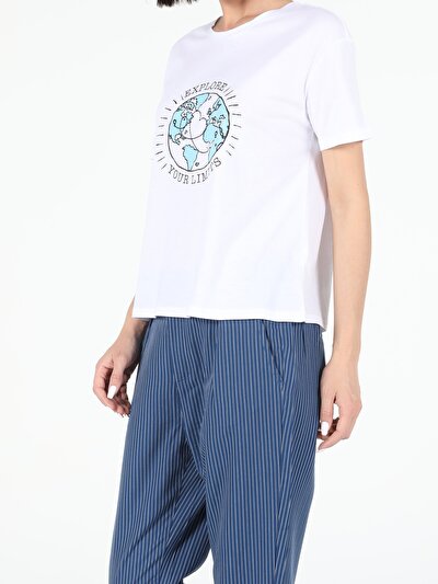 Image de T-shirt À Manches Courtes Blanc Regular Fit  Femme