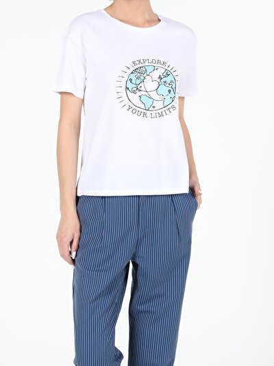 Image de T-shirt À Manches Courtes Blanc Regular Fit  Femme