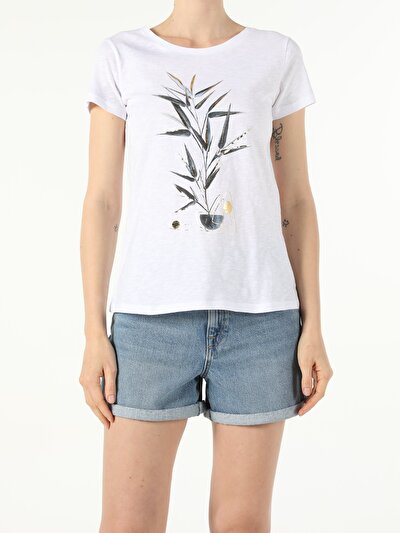 Image de T-shirt À Manches Courtes Blanc Regular Fit  Femme