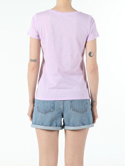 Image de T-shirt À Manches Courtes Violet Regular Fit Femme