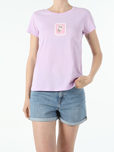 Image de T-shirt À Manches Courtes Violet Regular Fit  Femme
