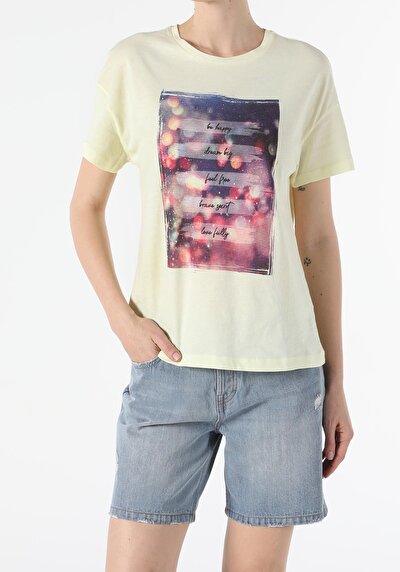 Image de T-shirt À Manches Courtes Jaune Regular Fit  Femme