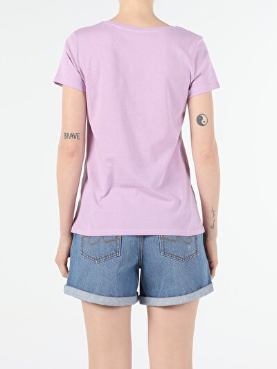 Image de T-shirt À Manches Courtes Violet Regular Fit  Femme