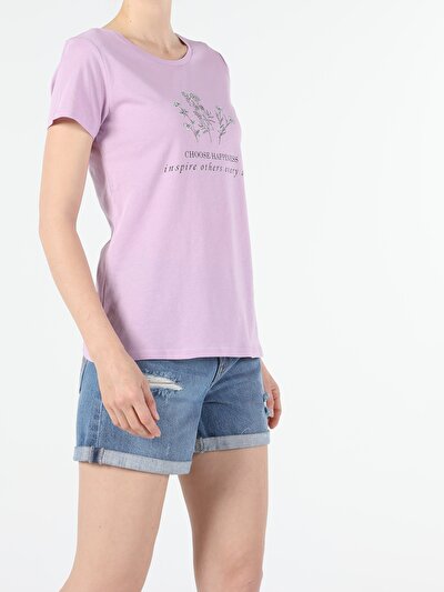 Image de T-shirt À Manches Courtes Violet Regular Fit  Femme
