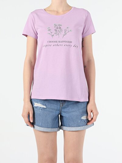Image de T-shirt À Manches Courtes Violet Regular Fit  Femme