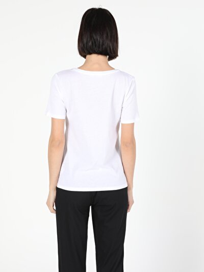 Image de T-shirt À Manches Courtes Blanc Regular Fit Femme