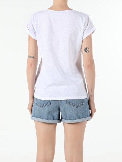 Image de T-shirt À Manches Courtes Blanc Regular Fit Femme