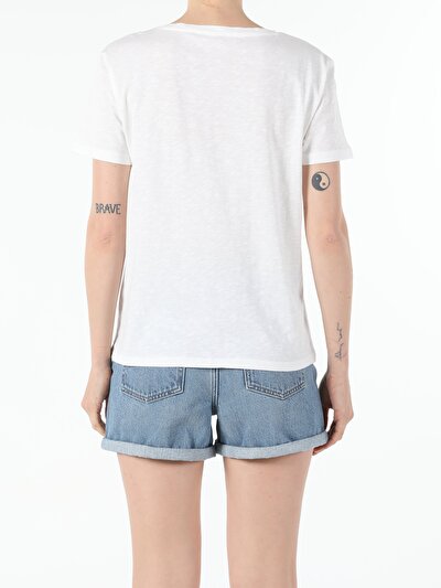 Image de T-shirt À Manches Courtes Blanc Regular Fit Femme