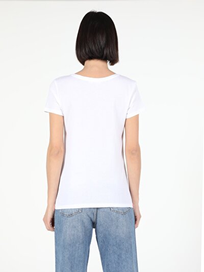 Image de T-shirt À Manches Courtes Blanc Regular Fit  Femme