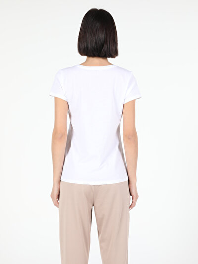Image de T-shirt À Manches Courtes Blanc Regular Fit  Femme