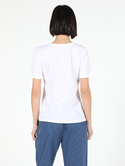 Image de T-shirt À Manches Courtes Blanc Regular Fit Femme