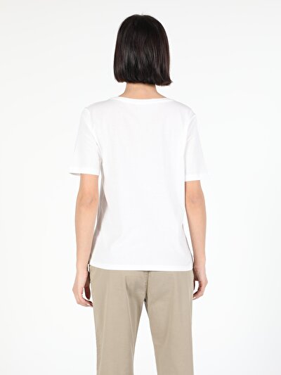 Image de T-shirt À Manches Courtes Blanc Regular Fit Femme