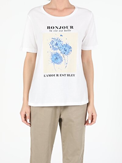Image de T-shirt À Manches Courtes Blanc Regular Fit  Femme