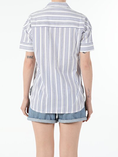 Image de Chemise À Manches Courtes Blanc  Regular Fit Femme