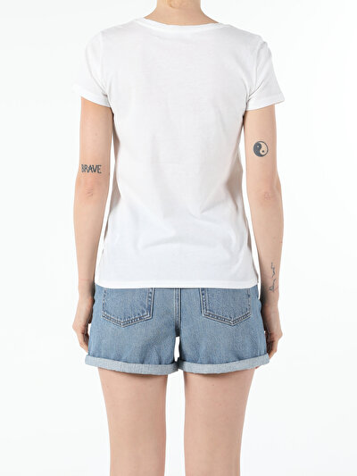 Image de T-shirt À Manches Courtes Blanc Regular Fit Femme