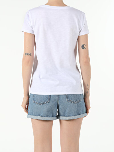 Image de T-shirt À Manches Courtes Blanc Regular Fit  Femme