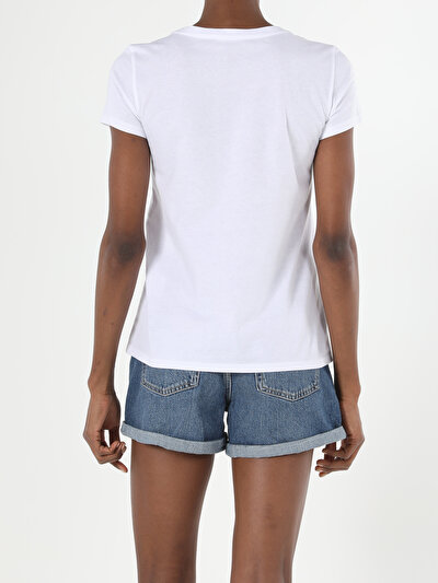 Image de T-shirt À Manches Courtes Blanc Regular Fit  Femme