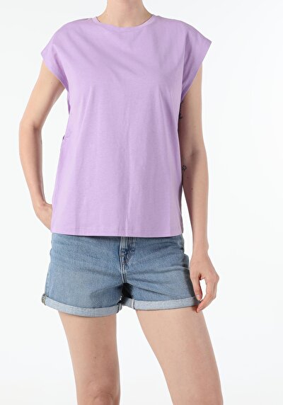 Image de T-shirt À Manches Courtes Violet Regular Fit  Femme