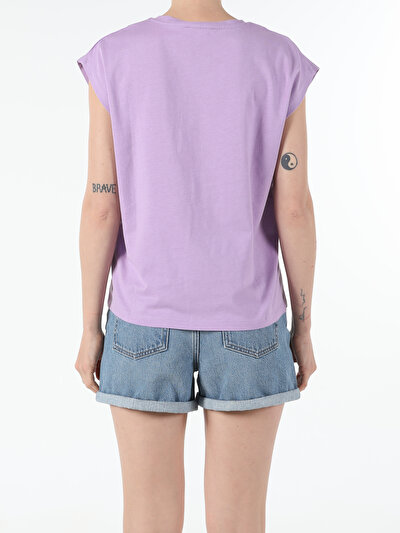 Image de T-shirt À Manches Courtes Violet Regular Fit  Femme