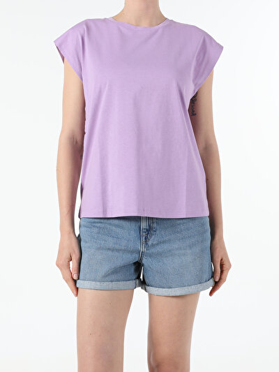 Image de T-shirt À Manches Courtes Violet Regular Fit  Femme