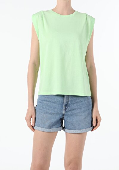 Image de T-shirt À Manches Courtes Vert Regular Fit Femme
