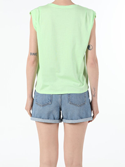 Image de T-shirt À Manches Courtes Vert Regular Fit Femme