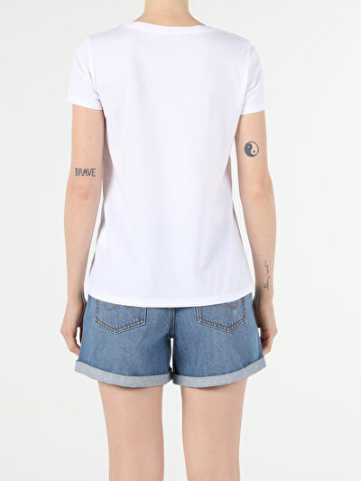 Image de T-shirt À Manches Courtes Blanc Regular Fit Femme