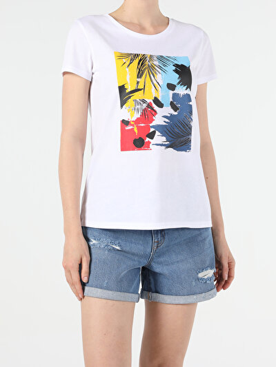 Image de T-shirt À Manches Courtes Blanc Regular Fit Femme