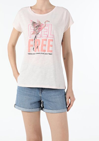 Image de T-shirt À Manches Courtes Saumon Regular Fit  Femme