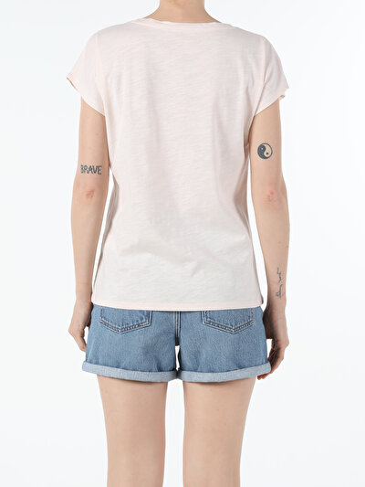 Image de T-shirt À Manches Courtes Saumon Regular Fit Femme