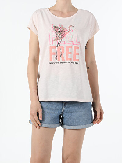 Image de T-shirt À Manches Courtes Saumon Regular Fit  Femme