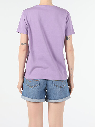 Image de T-shirt À Manches Courtes Violet Comfort Fit Femme