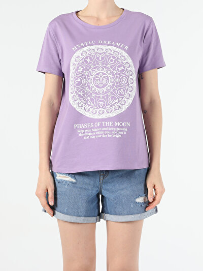 Image de T-shirt À Manches Courtes Violet Comfort Fit  Femme