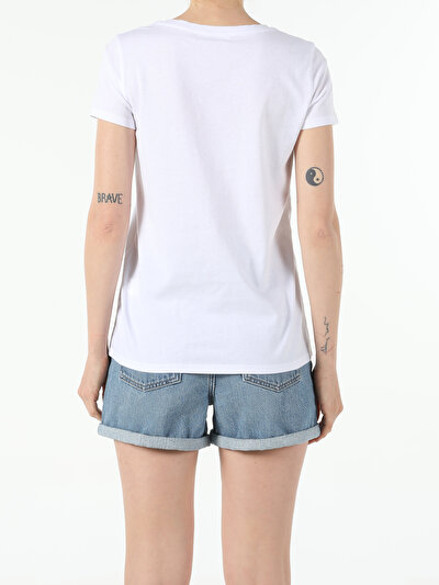 Image de T-shirt À Manches Courtes Blanc Regular Fit  Femme